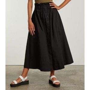 Everlane The Easy Button-Front Skirt Black Size S NWT